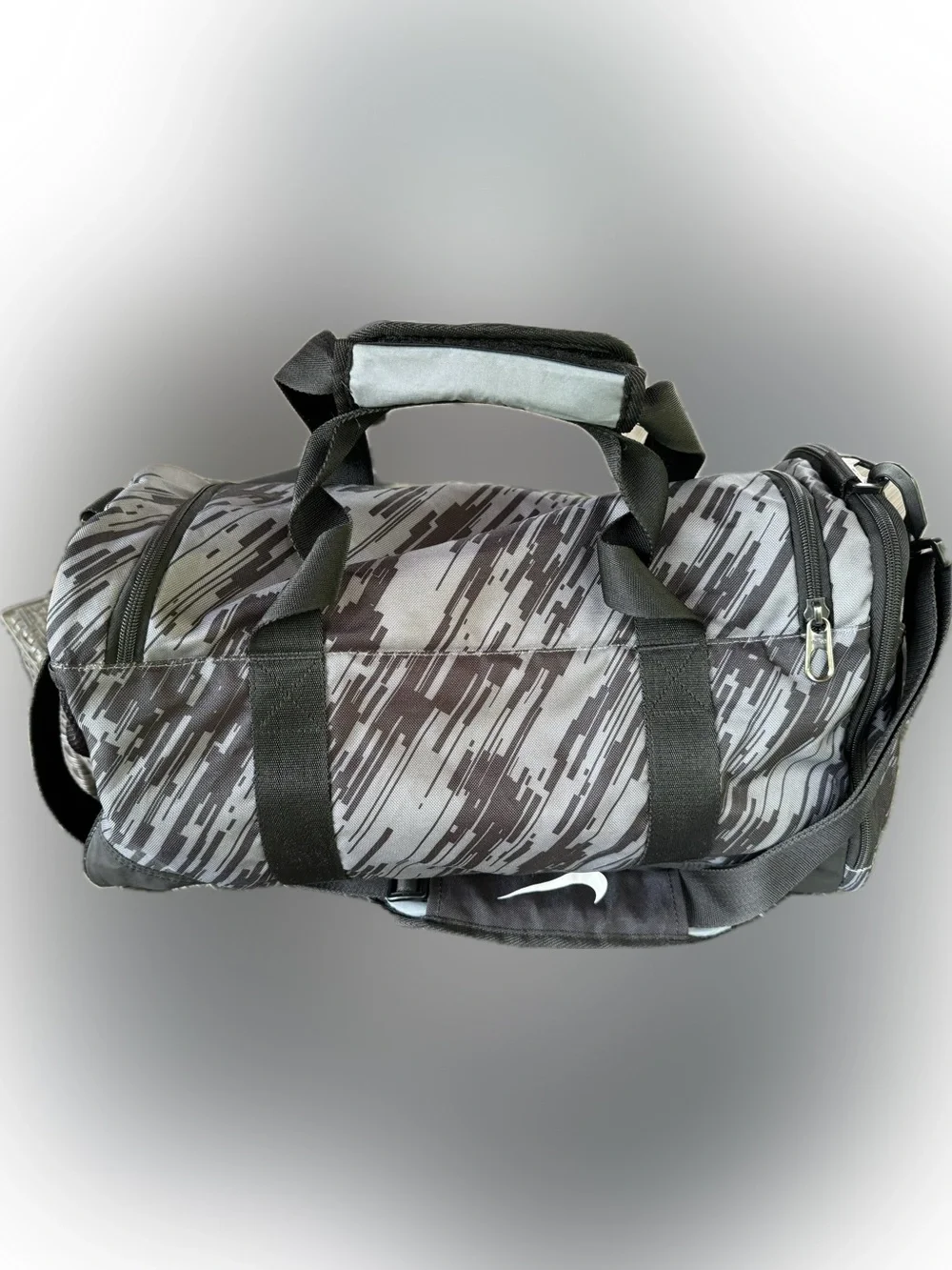 Nike Black & Gray Patterned Duffel Bag